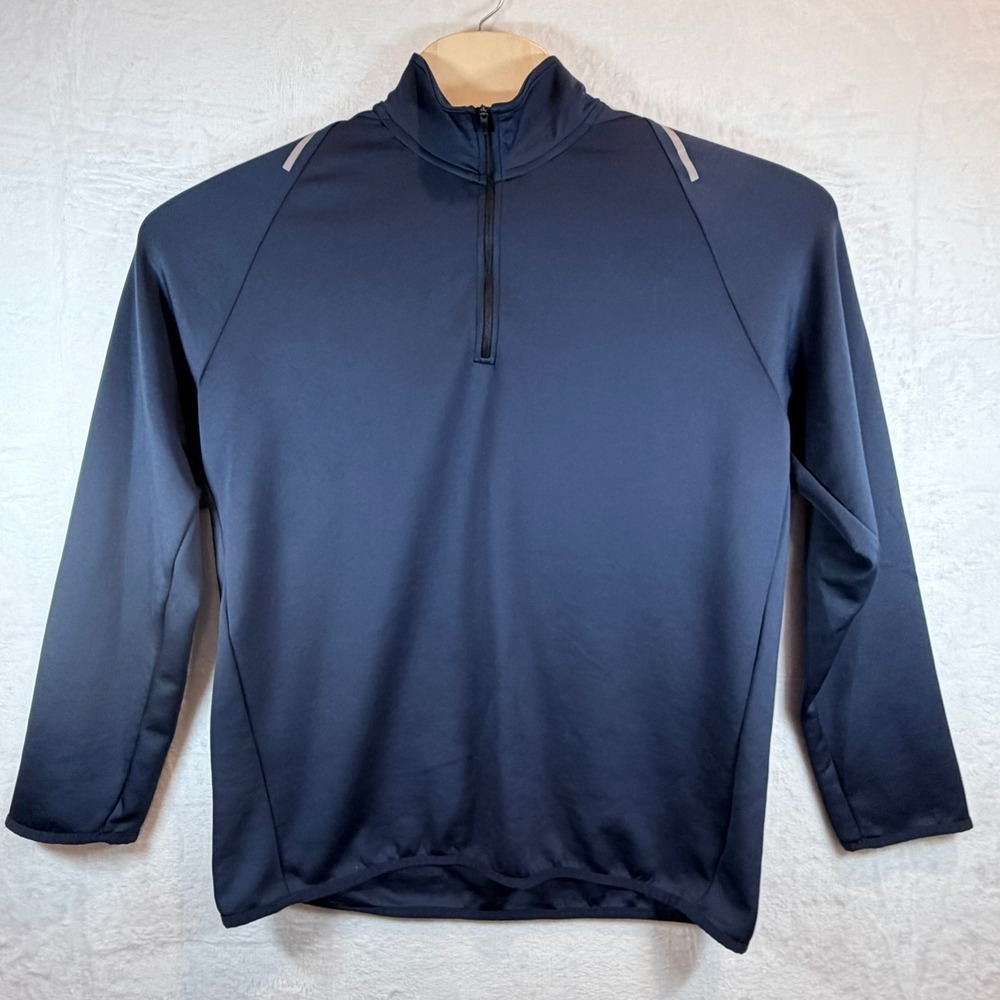 Zelos Quarter Zip Pullover Mens Size M Navy Blue Reflective Athletic Activewear